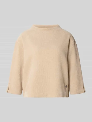 sweter z dzianiny o kroju relaxed fit ze stójką ZABAIONE Błękitny