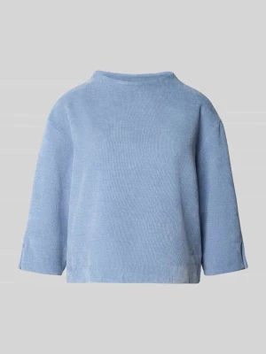 sweter z dzianiny o kroju relaxed fit ze stójką ZABAIONE Niebieski