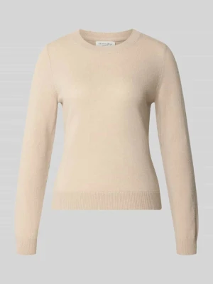 sweter z dzianiny o kroju slim fit z czystego kaszmiru Christian Berg Beżowy