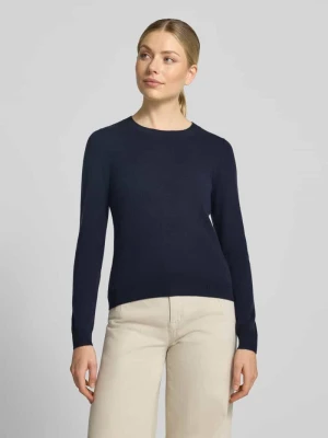 sweter z dzianiny o kroju slim fit z czystego kaszmiru Christian Berg Ciemnoniebieski