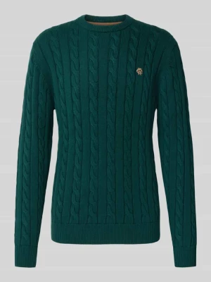 sweter z dzianiny o kroju slim fit z czystej bawełny MCNEAL Neonowy zielony