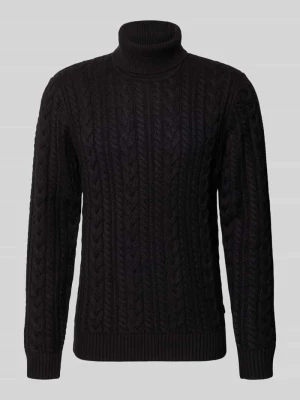 sweter z dzianiny o kroju slim fit z domieszką bawełny model 'Callum' Jack&Jones Czarny