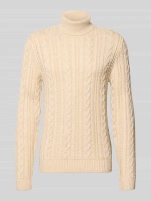 sweter z dzianiny o kroju slim fit z domieszką bawełny model 'Callum' Jack&Jones Piaskowy melanż