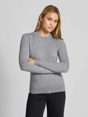 Sweter z dzianiny o kroju slim fit z elastycznymi wykończeniami Christian Berg Srebrny melanż