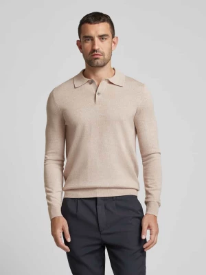 Sweter z dzianiny o kroju slim fit z kołnierzykiem polo Christian Berg Men