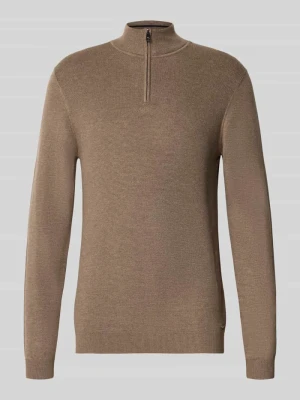 Sweter z dzianiny o kroju slim fit z mieszanki bawełny z dodatkiem wiskozy Roy Robson Beżowy