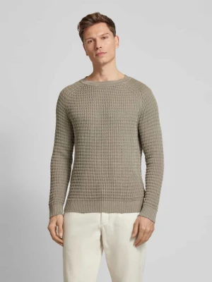 Sweter z dzianiny o kroju slim fit z mieszanki lnu i bawełny model ‘Sardello’ HUGO