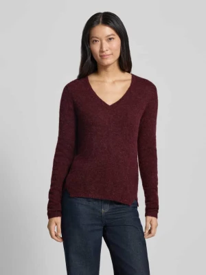 Sweter z dzianiny o kroju slim fit z mieszanki materiałów z dodatkiem wełny MOS MOSH Bordowy