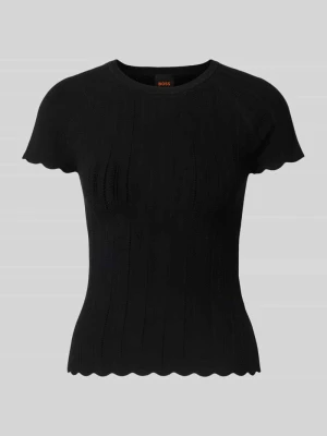 sweter z dzianiny o kroju slim fit z mieszanki wiskozy model 'FICE' Boss Orange