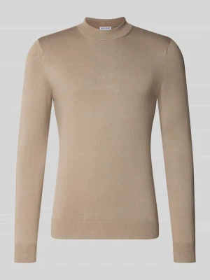 Sweter z dzianiny o kroju slim fit z mieszanki wiskozy ze stójką Antony Morato Piaskowy