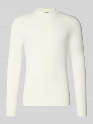 Sweter z dzianiny o kroju slim fit z mieszanki wiskozy ze stójką Antony Morato Złamany biały