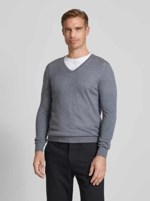 Sweter z dzianiny o kroju slim fit z prążkowanymi wykończeniami OLYMP Level Five