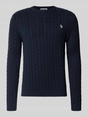 Sweter z dzianiny o kroju slim fit ze ściegiem warkoczowym REVIEW