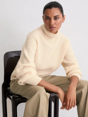 Sweter z dzianiny o luźnym kroju Marc O'Polo béžová