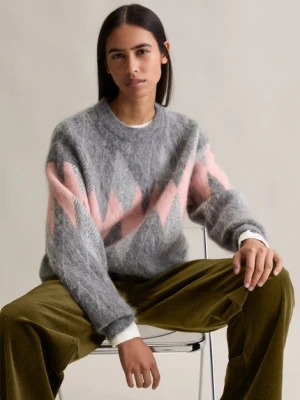 Sweter z dzianiny o luźnym kroju Marc O'Polo zelená