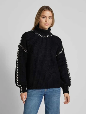 Sweter z dzianiny o luźnym kroju z bufiastymi rękawami model ‘NEWCREAM’ Vero Moda