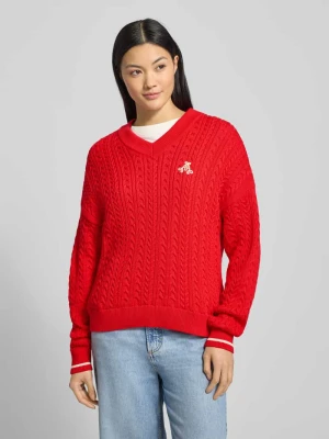 Sweter z dzianiny o luźnym kroju z czystej bawełny ekologicznej model ‘CAARLOA CABLE’ ARMEDANGELS