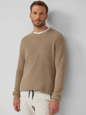 Sweter z dzianiny o luźnym kroju z fakturą s.Oliver brązowy