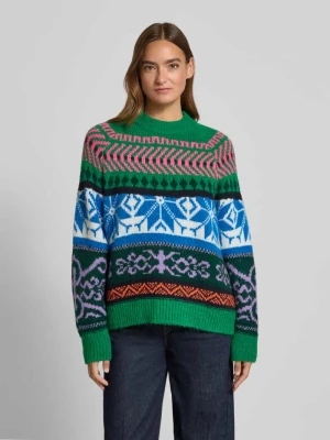 Sweter z dzianiny o luźnym kroju z kolorowym wzorem model ‘IRELANDO’ Essentiel Antwerp