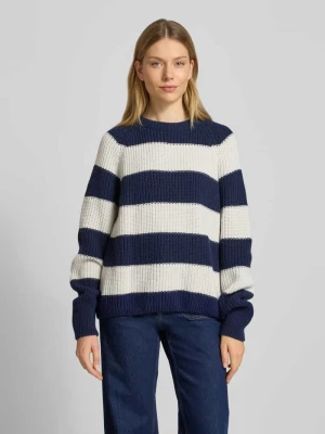 Sweter z dzianiny o luźnym kroju z mieszanki bawełny i wełny model ‘KAAGI STRIPES’ ARMEDANGELS