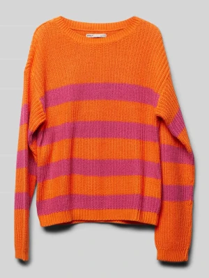 Sweter z dzianiny o luźnym kroju z prążkowanymi wykończeniami model ‘SIF’ Only