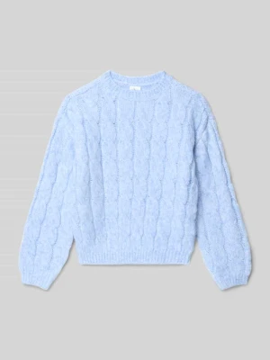 Sweter z dzianiny o luźnym kroju ze ściegiem warkoczowym s.Oliver RED LABEL