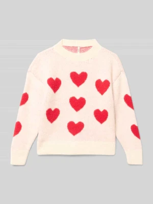 Sweter z dzianiny o luźnym kroju ze wzorem na całej powierzchni model ‘NAJA’ Only