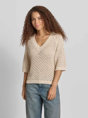 Sweter z dzianiny o pudełkowym kroju z mieszanki bawełny model 'AMBER' Pepe Jeans