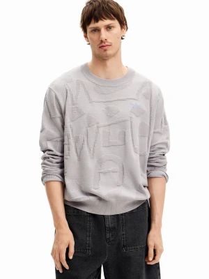 Sweter z dzianiny o różnych fakturach Desigual