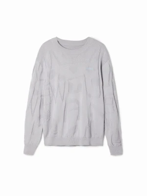 Sweter z dzianiny o różnych fakturach Desigual
