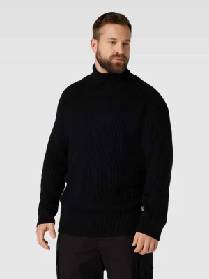 Sweter z dzianiny PLUS SIZE z golfem model ‘PANNEL’ Jack & Jones Plus