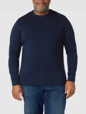 Sweter z dzianiny PLUS SIZE z prążkowanym, okrągłym dekoltem S.Oliver Plus