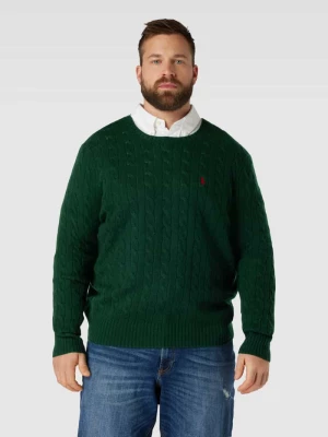 Sweter z dzianiny PLUS SIZE ze ściegiem warkoczowym Polo Ralph Lauren Big & Tall