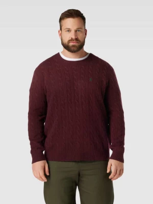 Sweter z dzianiny PLUS SIZE ze ściegiem warkoczowym Polo Ralph Lauren Big & Tall