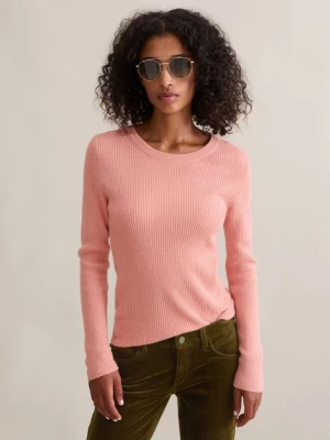 Sweter z dzianiny prążkowanej slim Marc O'Polo růžová
