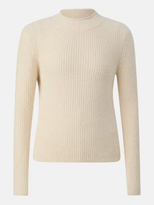 Sweter z dzianiny s.Oliver kremowy