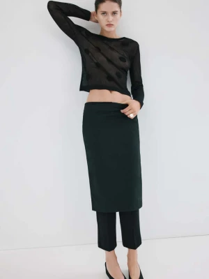 Sweter z dzianiny w grochy czarny - Kobieta - - MANGO