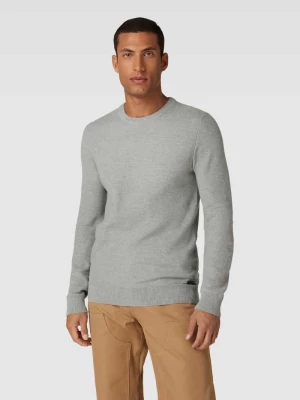 Sweter z dzianiny w jednolitym kolorze z okrągłym dekoltem Pierre Cardin