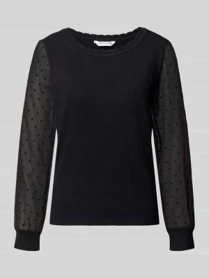 sweter z dzianiny w kroju regular fit z mieszanka wiskozy model 'Fr44anziska' ZABAIONE Czarny