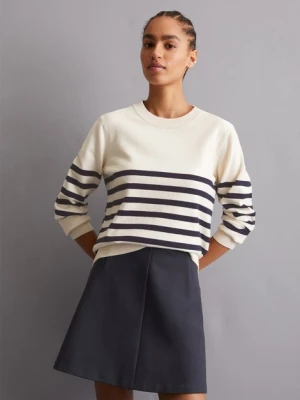 Sweter z dzianiny w paski regular Marc O'Polo modrá