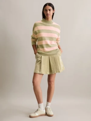Sweter z dzianiny w paski regular Marc O'Polo růžová