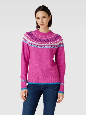 Sweter z dzianiny we wzory na całej powierzchni Christian Berg Woman