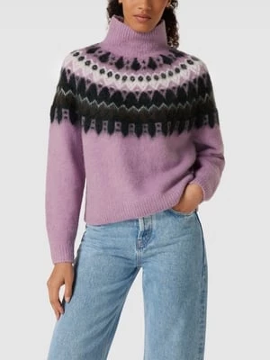 Sweter z dzianiny we wzory na całej powierzchni Marc O'Polo