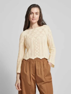 Sweter z dzianiny z ażurowym wzorem model ‘GINGER’ Vero Moda