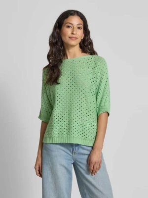 Sweter z dzianiny z ażurowym wzorem model ‘Ho44liday’ ZABAIONE