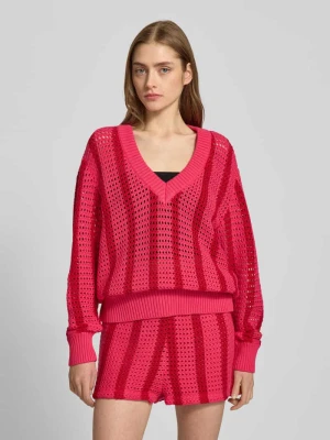 Sweter z dzianiny z ażurowym wzorem model ‘Lizza’ Colourful Rebel
