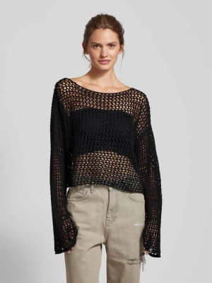 Sweter z dzianiny z ażurowym wzorem REVIEW