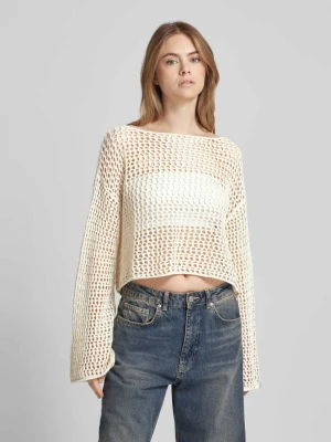 Sweter z dzianiny z ażurowym wzorem REVIEW