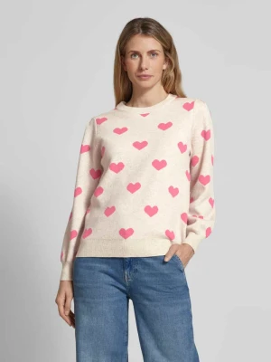 Sweter z dzianiny z bufiastymi rękawami model ‘BRIELLE’ Ichi