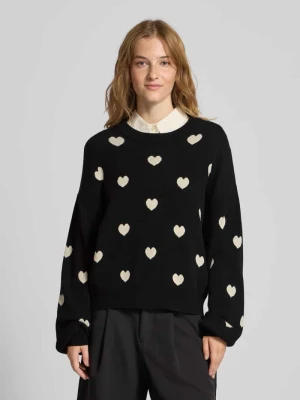 Sweter z dzianiny z bufiastymi rękawami model ‘CHARLOTT’ Noisy May